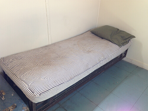 Bed in one of the trains at Alberta Railway Museum.