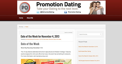 www.promotiondating.wordpress.com offers date ideas and relationship advice. It's one of a growing number of online options to help singles in the city find true love. 