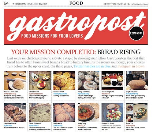 Every Wednesday, Gastropost appears as a two-page spread in the the Edmonton Journal newspaper. 