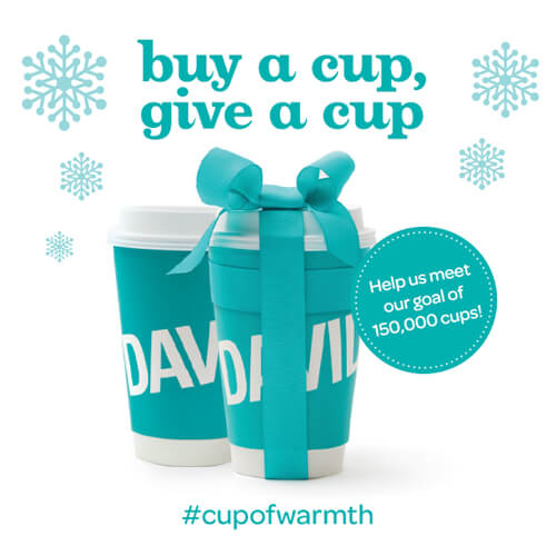 DAVIDsTEA #cupofwarmth campaign runs until Jan. 28. Help the food bank with each cup of tea you buy!