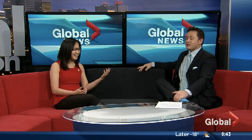 Talking up NAIT's Valentine's Day contest on Global Morning News!