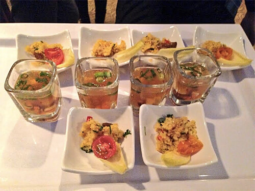 Oriental Hot Shooter with Tofu and Curried raisin couscous on Belgian endive at Have You Eaten a Ford Lately? event.