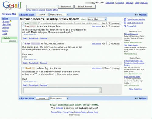 Gmail is turning 10! Take a look at its old looks. 