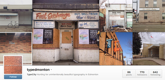 Edmonton Instagram - Type Edmonton