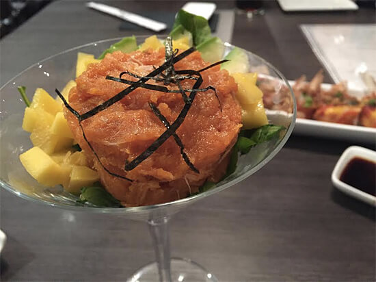 Spicy Tuna Cocktail Salad (with avocado and mango) - $9