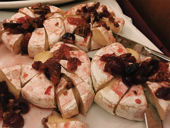  Cranberry-Mandarin Christmas Preservers over Brie. 