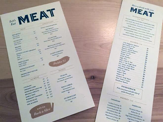 What's on the menu at MEAT? ... Meat! 
