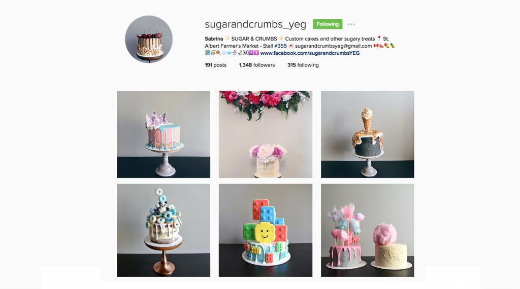 Edmonton Instagram Users - SugarAndCrumbs_YEG - Social Media