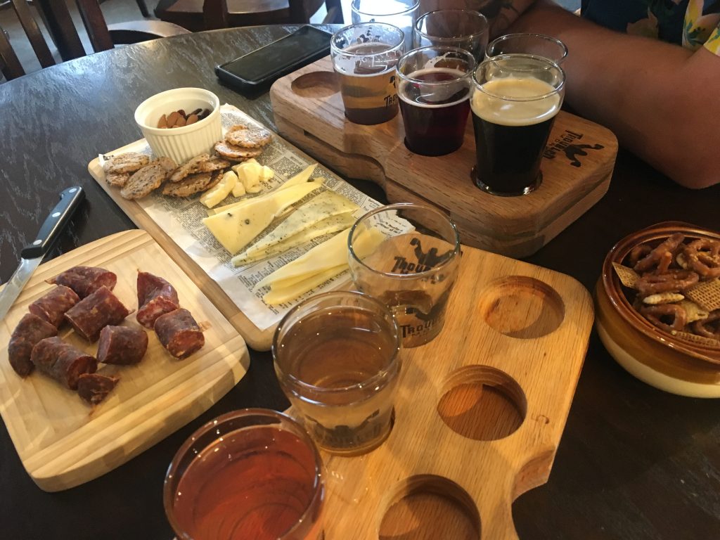 Troubled Monk Brewery Sampler and Food