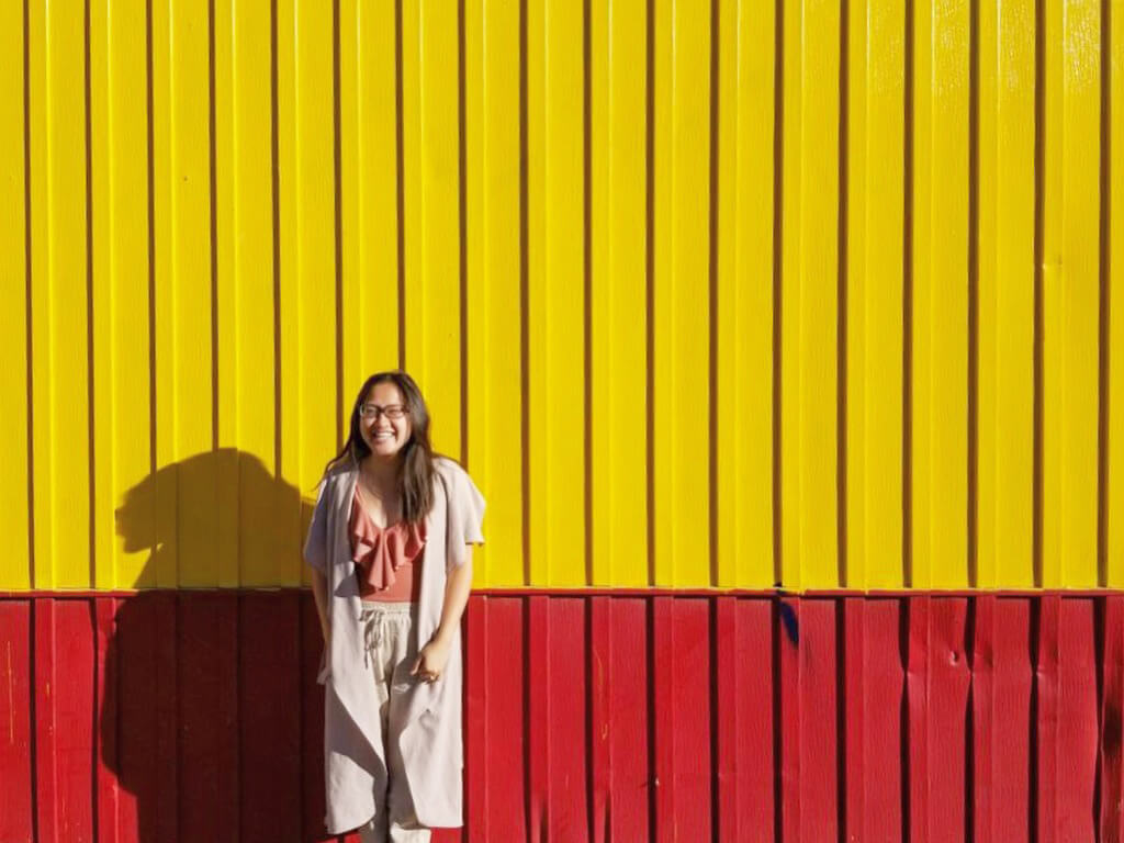 Instagrammable Walls of Calgary - Chicken on the Way - Yellow Wall
