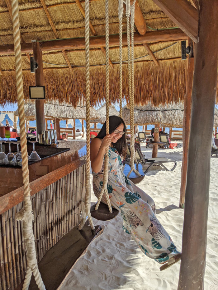 Dreams Riviera Cancun - Instagrammable Photo Op Spots - Places to Take a Picture - Mexico - Bar Swing