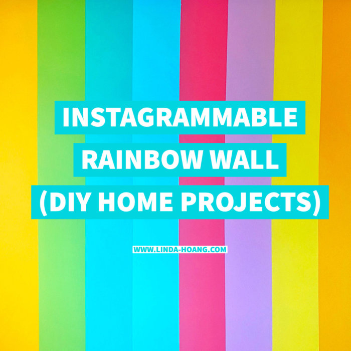 Instagrammable Wall - Office Feature Wall - Rainbow Wall - DIY Home Paint Projects - Edmonton - Lindork At Home