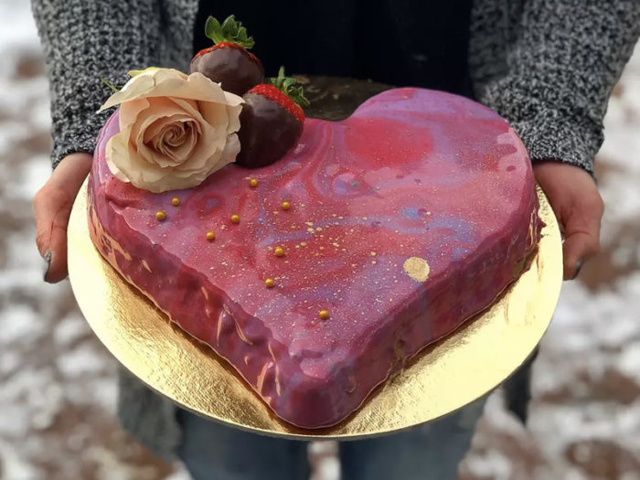 Confections Cake Co - Heart Shaped Glaze Cake - Valentines Day - Explore Edmonton - Food - Sweet Treats