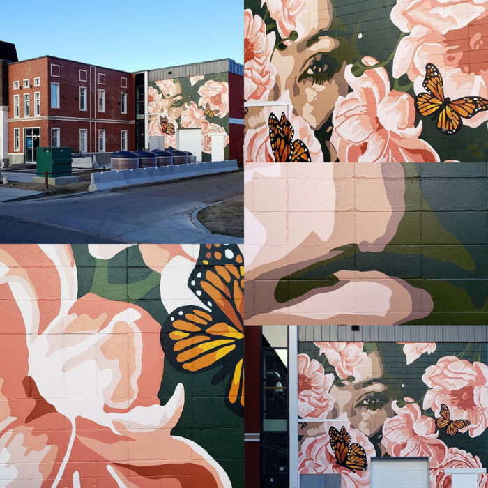 The Lady of Manchester Square - Alexandra Jade Art - Explore Edmonton - Instagrammable Wall - Walk Tour Short Story - Creative Writing