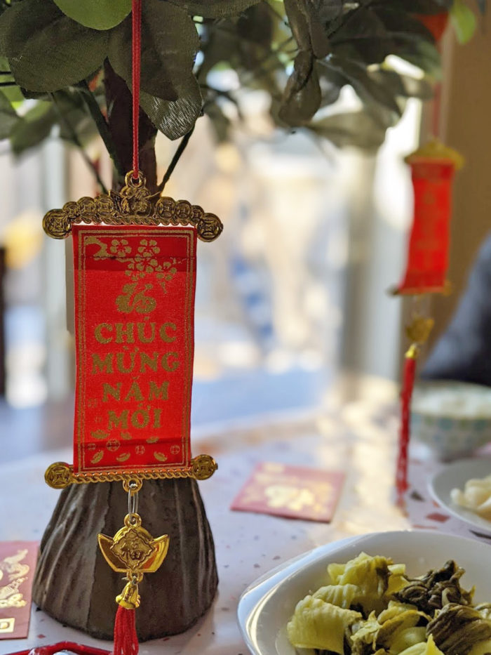 Vietnamese Tet Lunar New Year Food Edmonton Traditional Meal - Mandarin and New Years Greetings