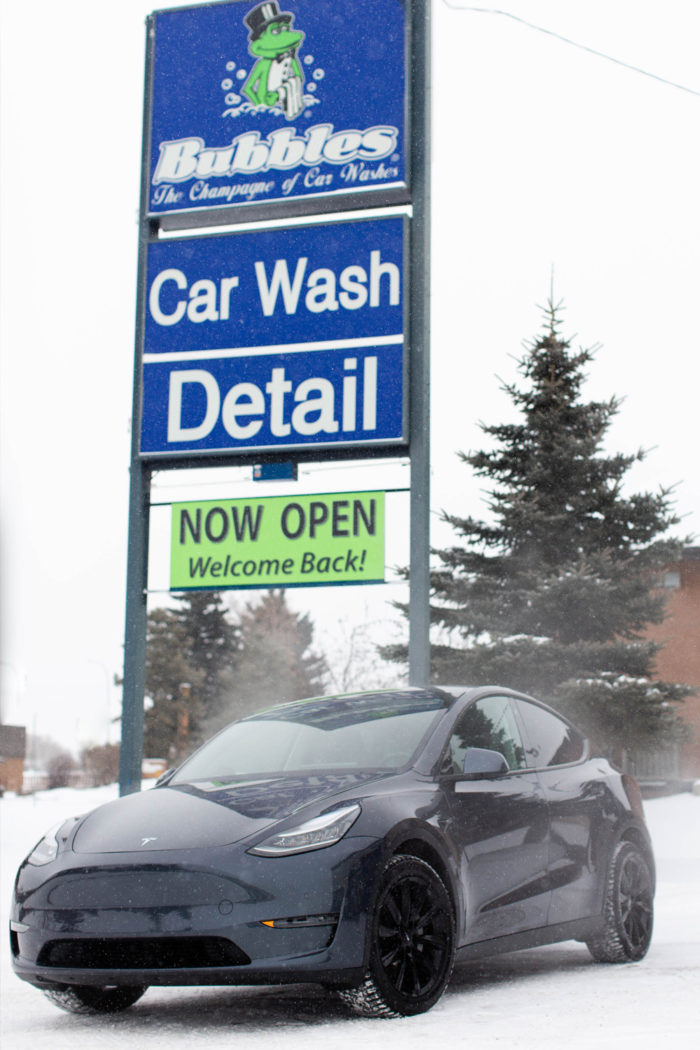 Bubbles Car Wash - Edmonton - Electric Vehicles - Alberta - Tesla Model Y