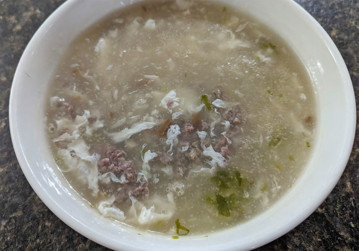 Edmonton Chinatown Restaurants - Soup to Warm Up With This Winter - Comfort Food - Emperors Palace Chinese Minced Beef Egg Drop Soup