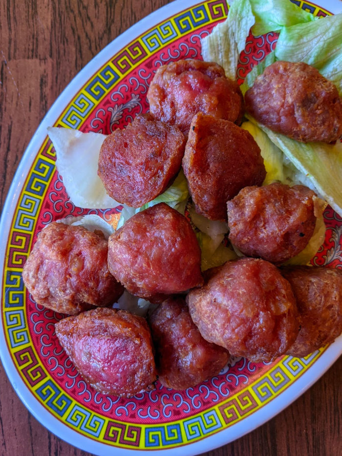 Explore Edmonton Chinatown - Food Restaurants Snacks - King Noodle House Grilled Pork Balls